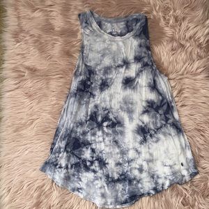Navy and white tie dye tank top